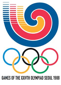 Emblem of the 1988 Summer Olympics games in Seoul, Korea.